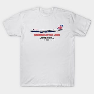 Boeing B747-400 - British Airways "Chelsea Rose / England" (Art Print) T-Shirt